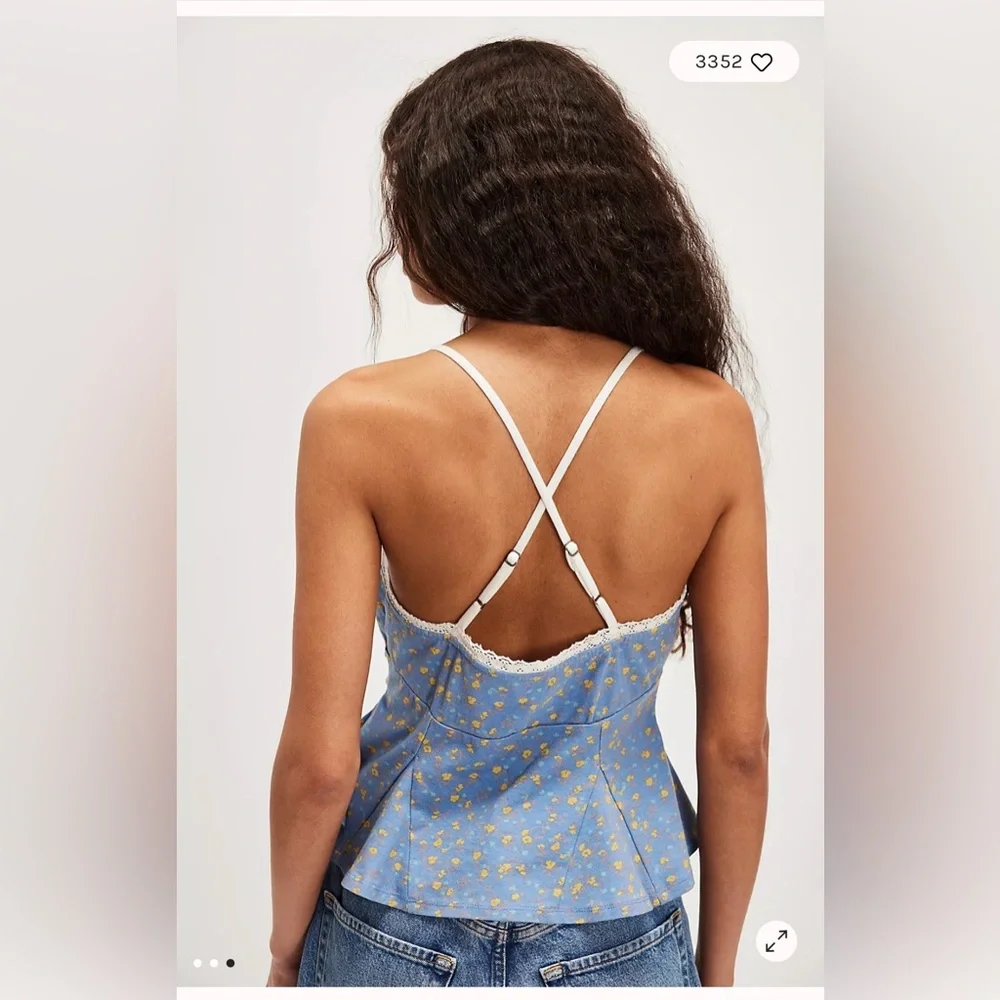 Free People Sammi Tank. NWT. Allure blue combo - Picture 3 of 3